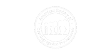 A white logo on a white background that looks like a stamp.