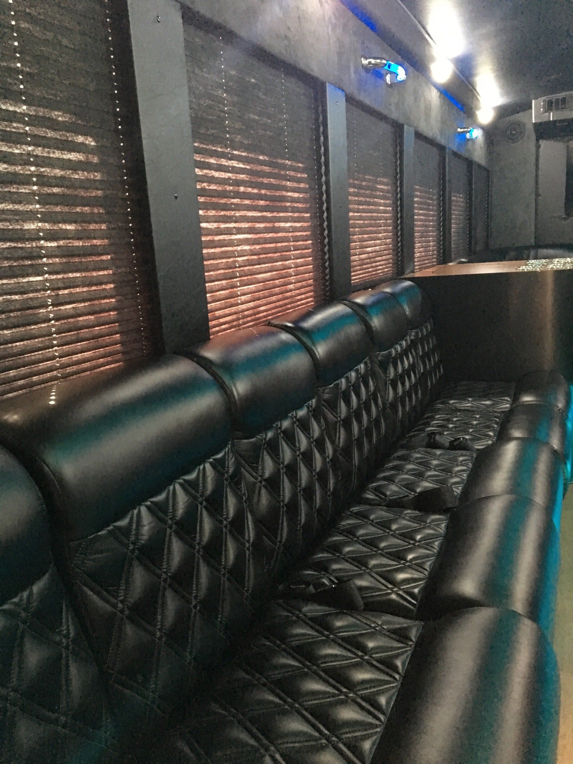 26 passenger F650 limo bus interior with seating