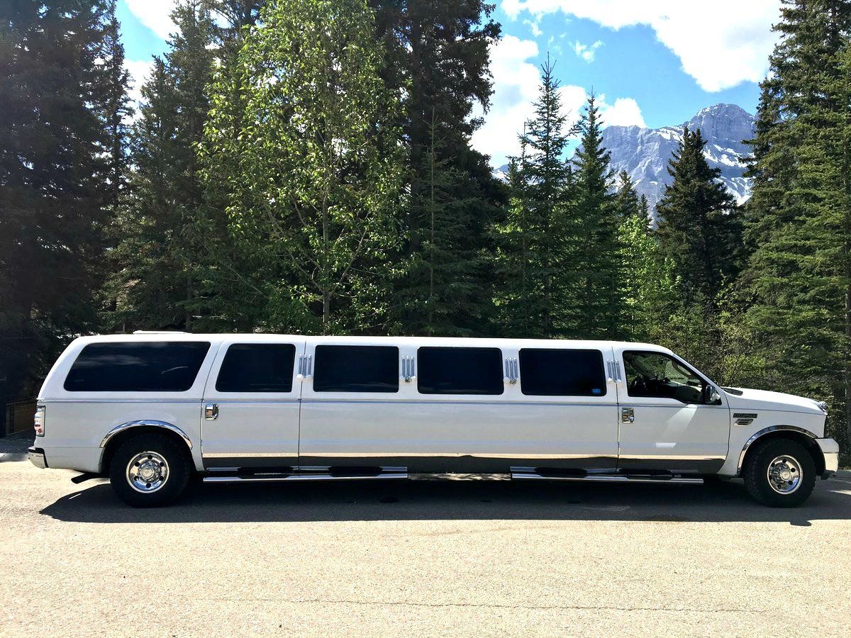 white International Limo To Go 26 passenger party bus