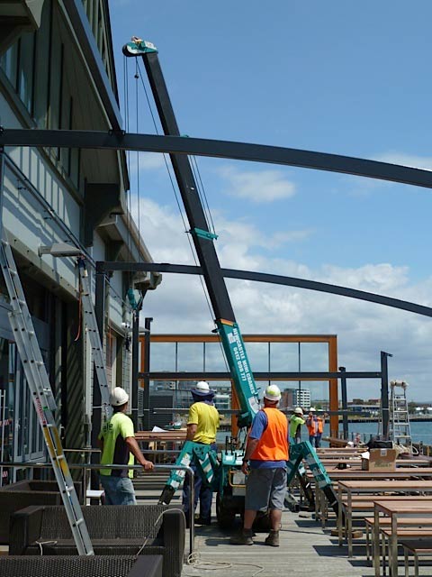 Three Man in Construction — Crane Hire  in Carrington, NSW