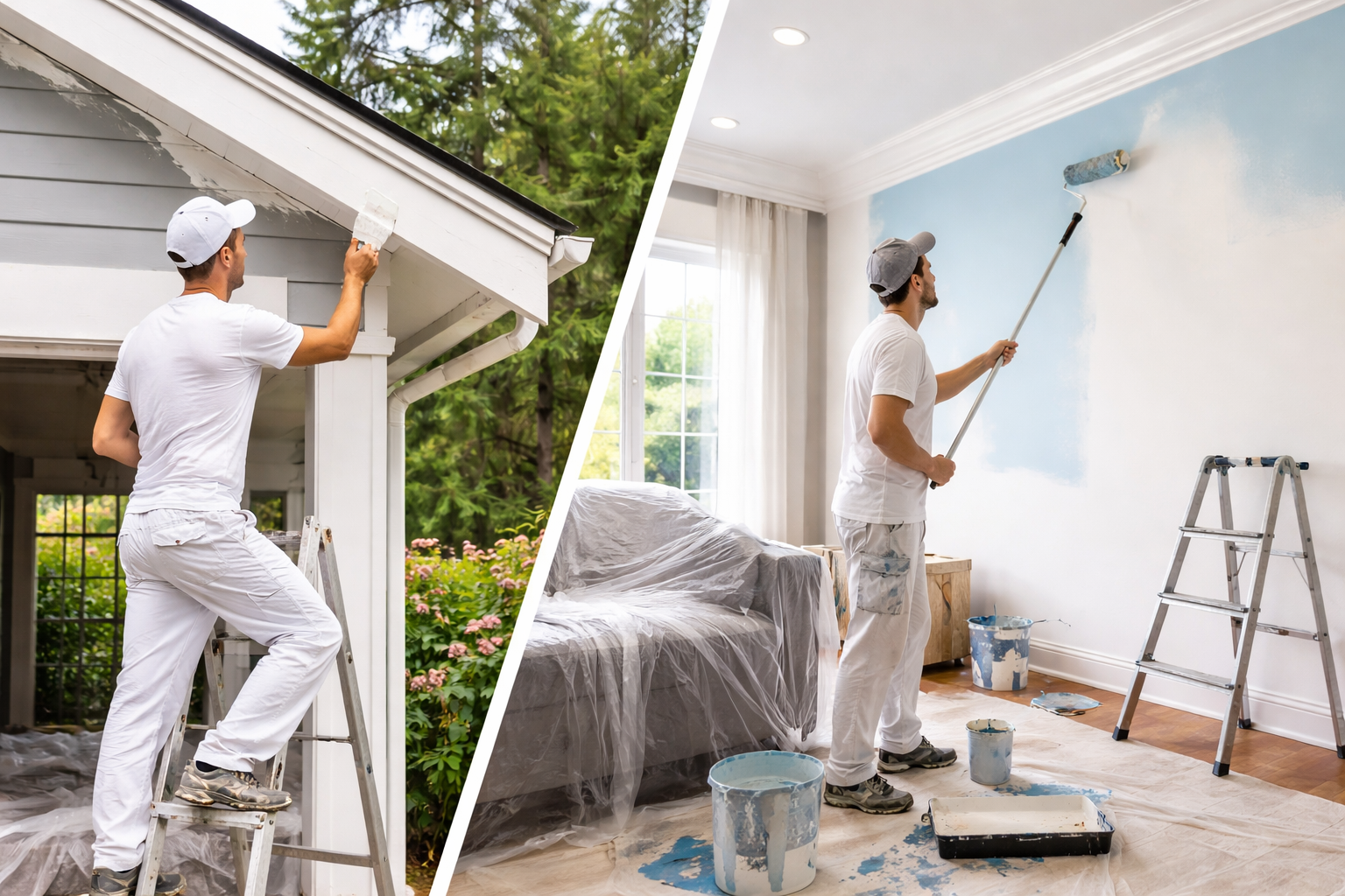 Contact Us A tall, dark brown wooden fence with a decorative lattice top sits behind a lush garden bed and a green grassy lawn.