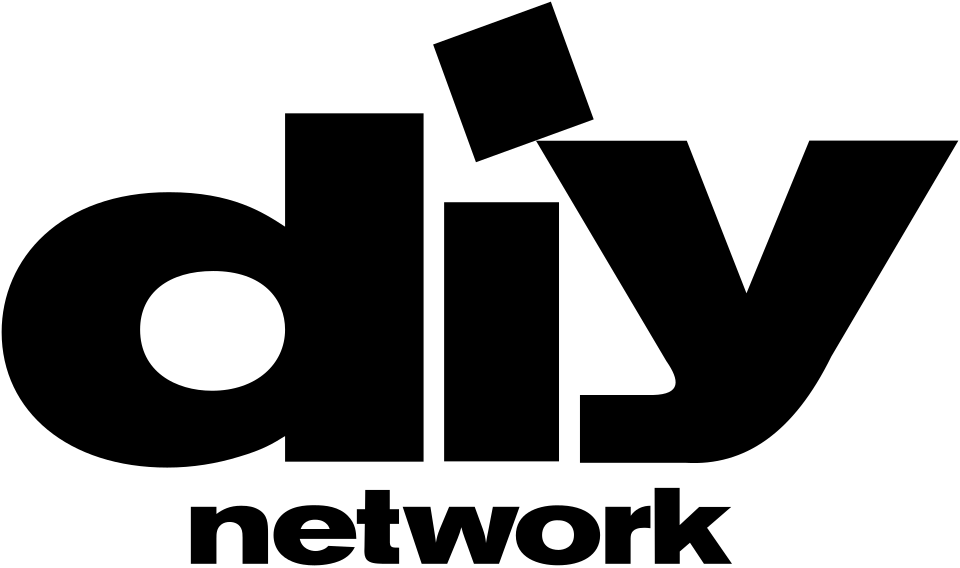 DIY Network logo in black lowercase letters with a tilted square above the i