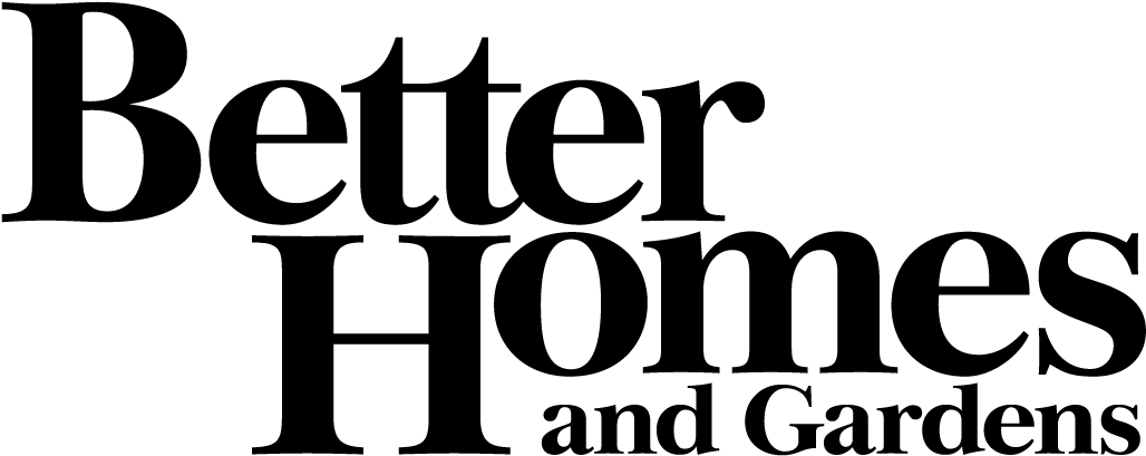 Better Homes and Gardens logo in black serif text on a white background
