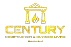 A logo for century construction and outdoor living