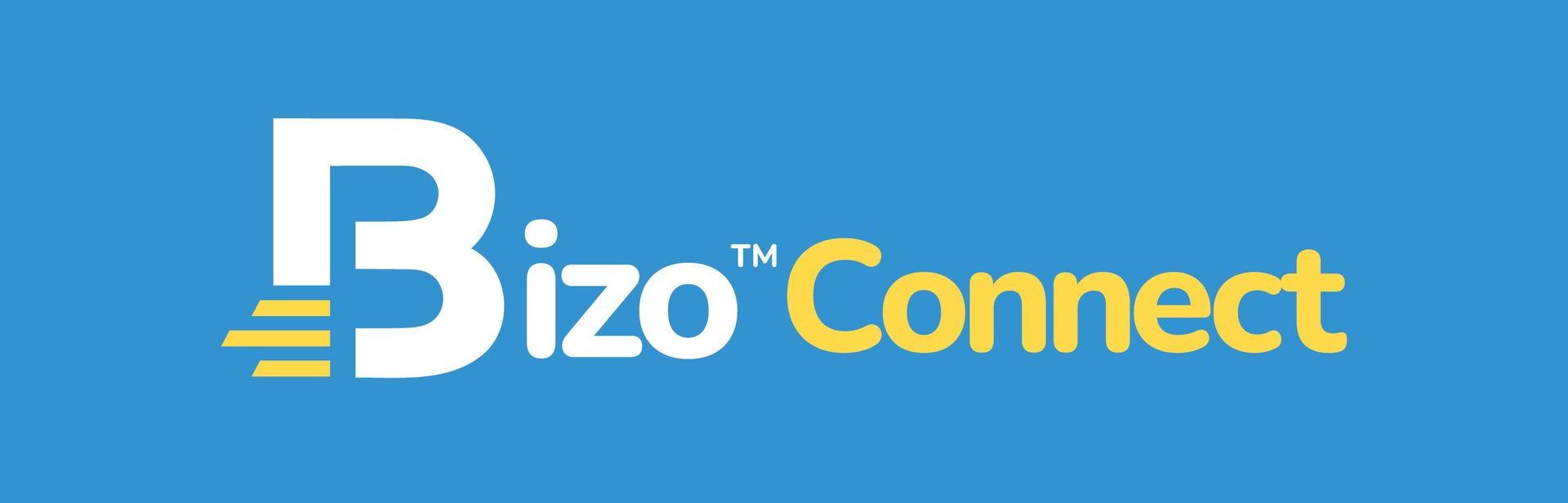 The bizo connect logo is on a blue background.