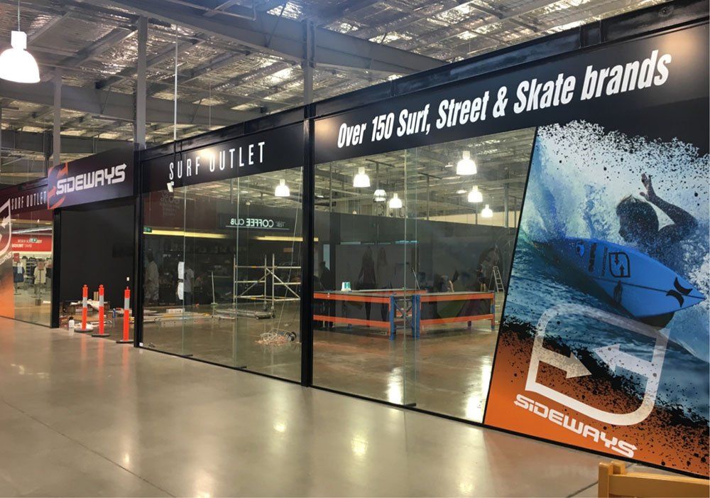 Sideways Surf Outlet Left Side view store —  General Signage in Tweed Heads South, NSW