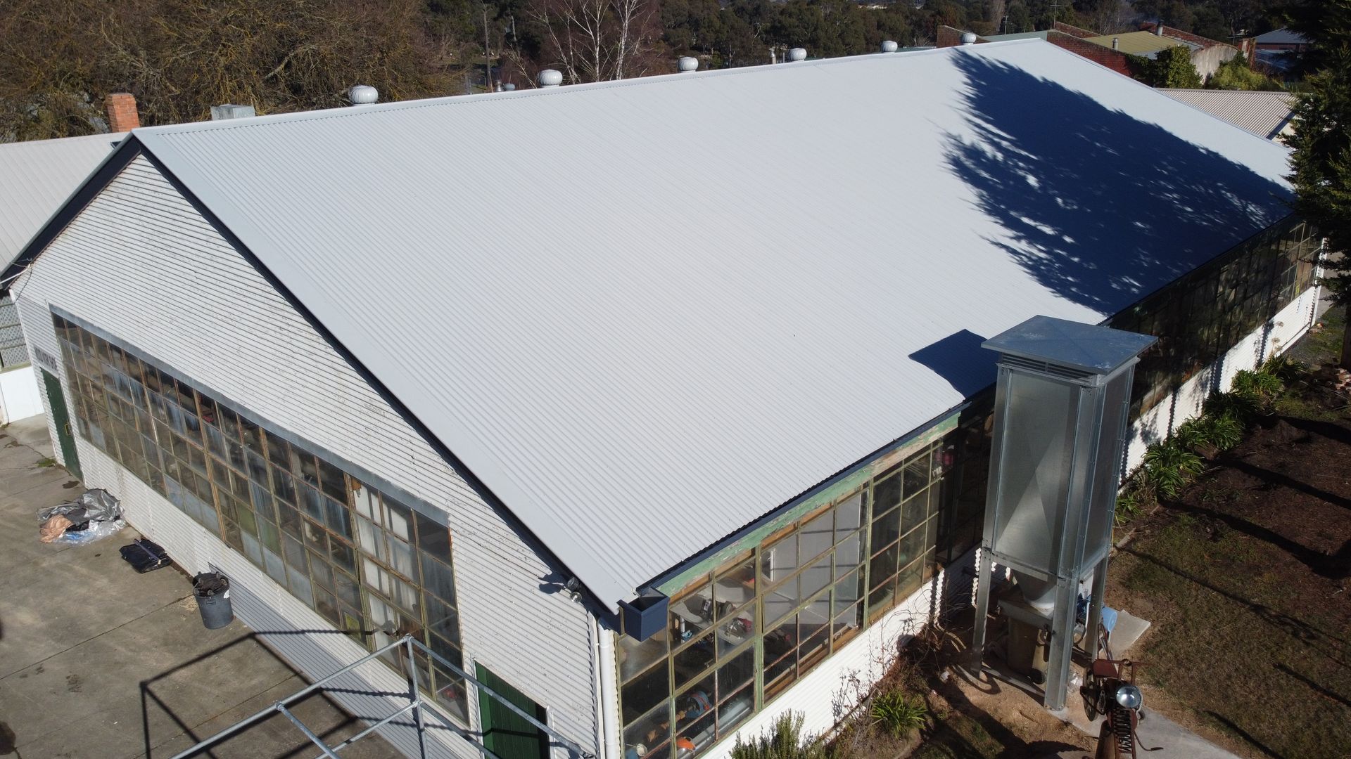 Roofing installation on a residential building