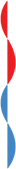 Red and blue shapes with a gradient, in a vertical pattern.