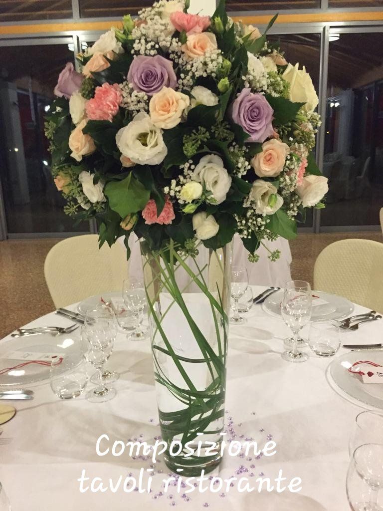 vaso con fiori per matrimonio