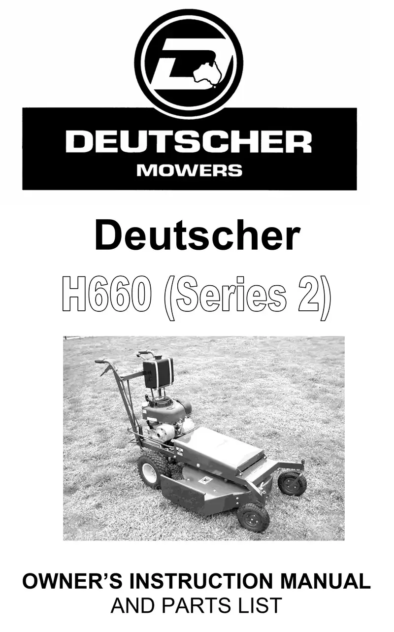 Download PDF manual Deutscher Lawn Mowers - H660 Manual PDF Download
