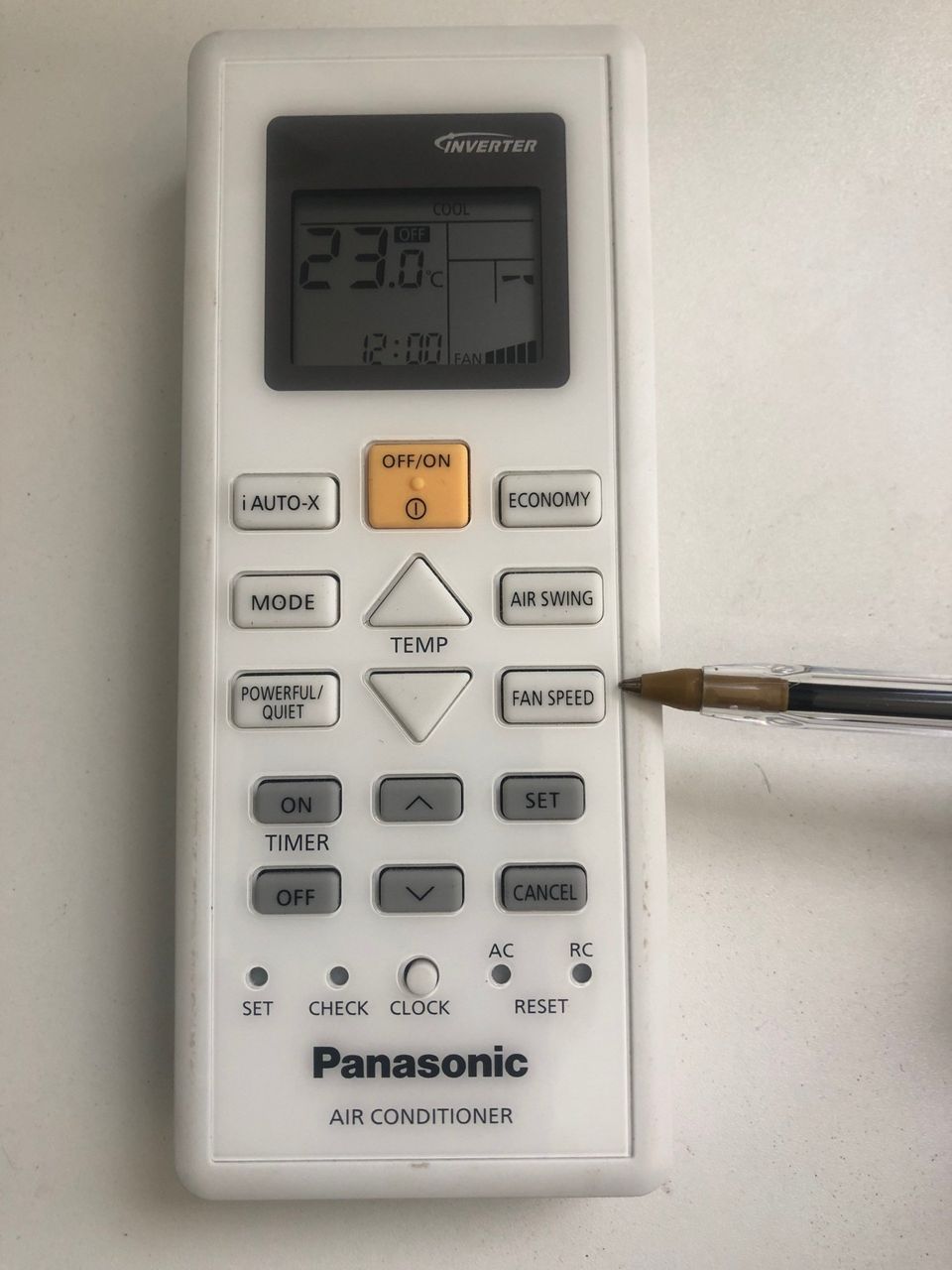 Panasonic Aircon Remote Fan Speed