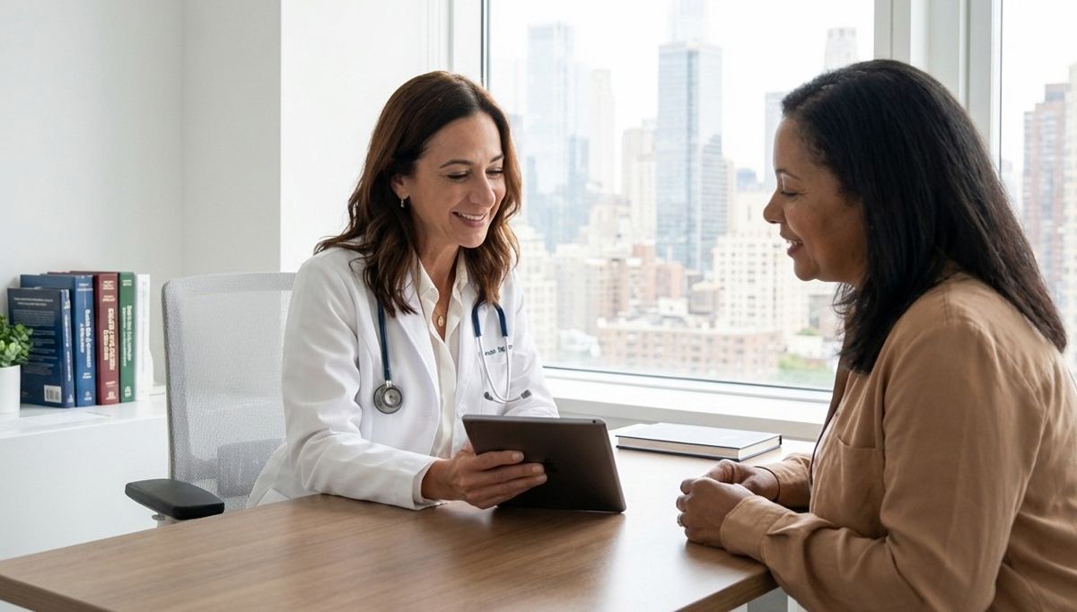 Dr. Dana Cohen reviews new positive labwork with a chronic Immune Dysfunction Treatment NYC Patient 