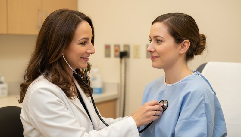 Dr. Dana Cohen examining a patient for hormone imbalances