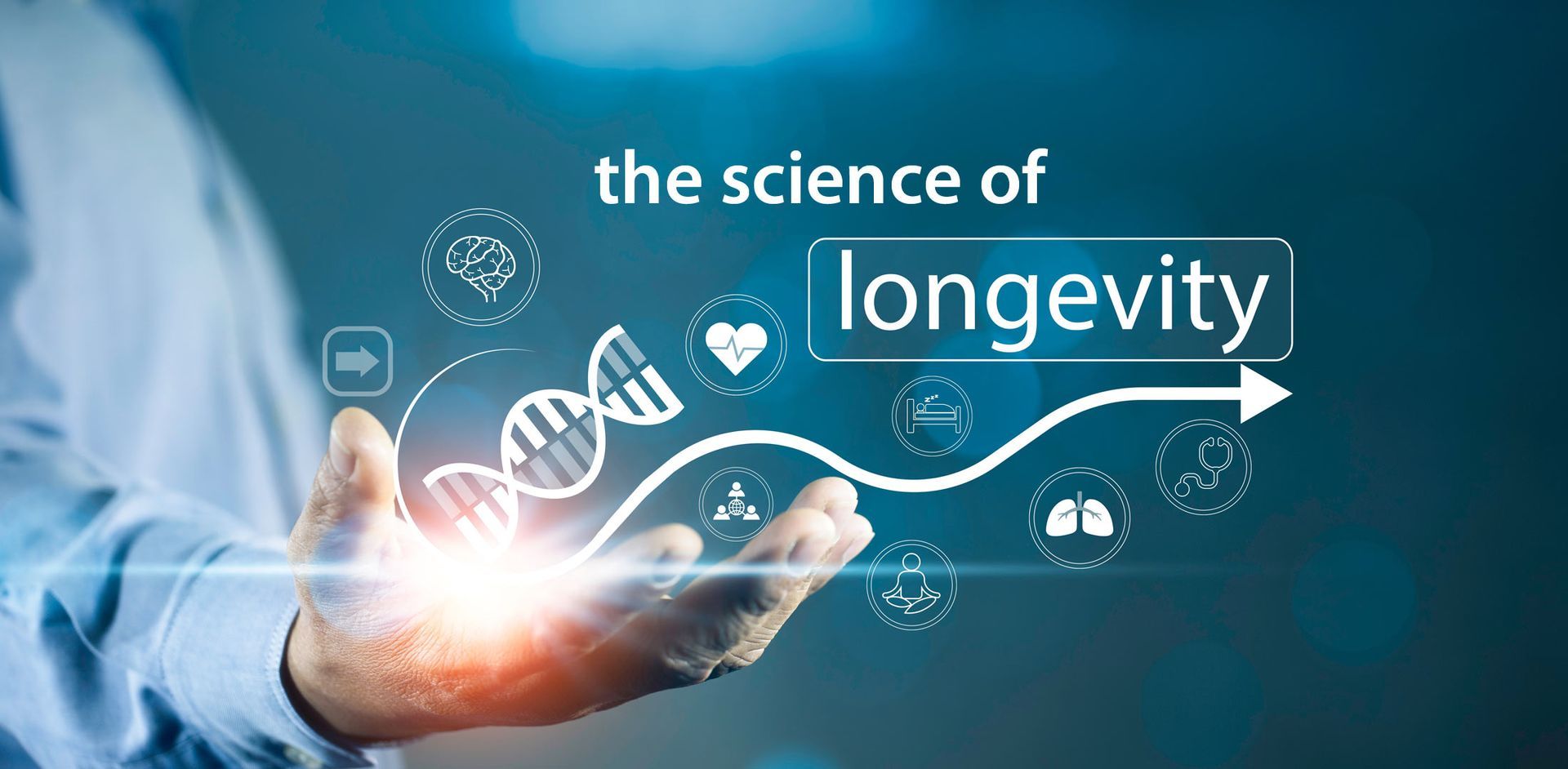 Person's hand holds DNA strand with 