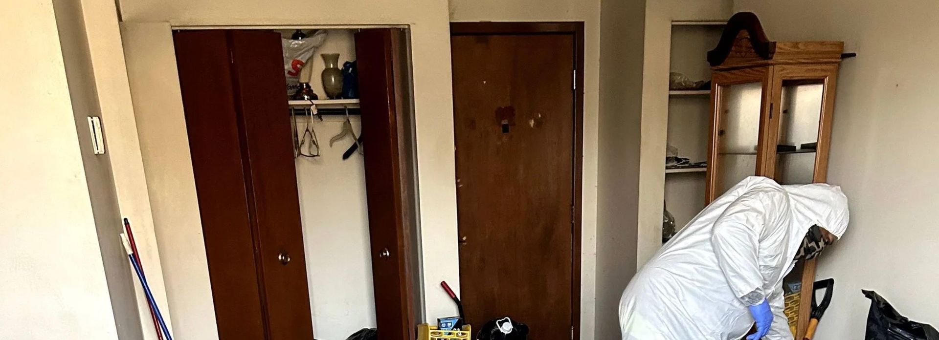 A recovery service in Pittsburgh, PA in progress - Kingdom Bio Recovery and Restoration hard at work