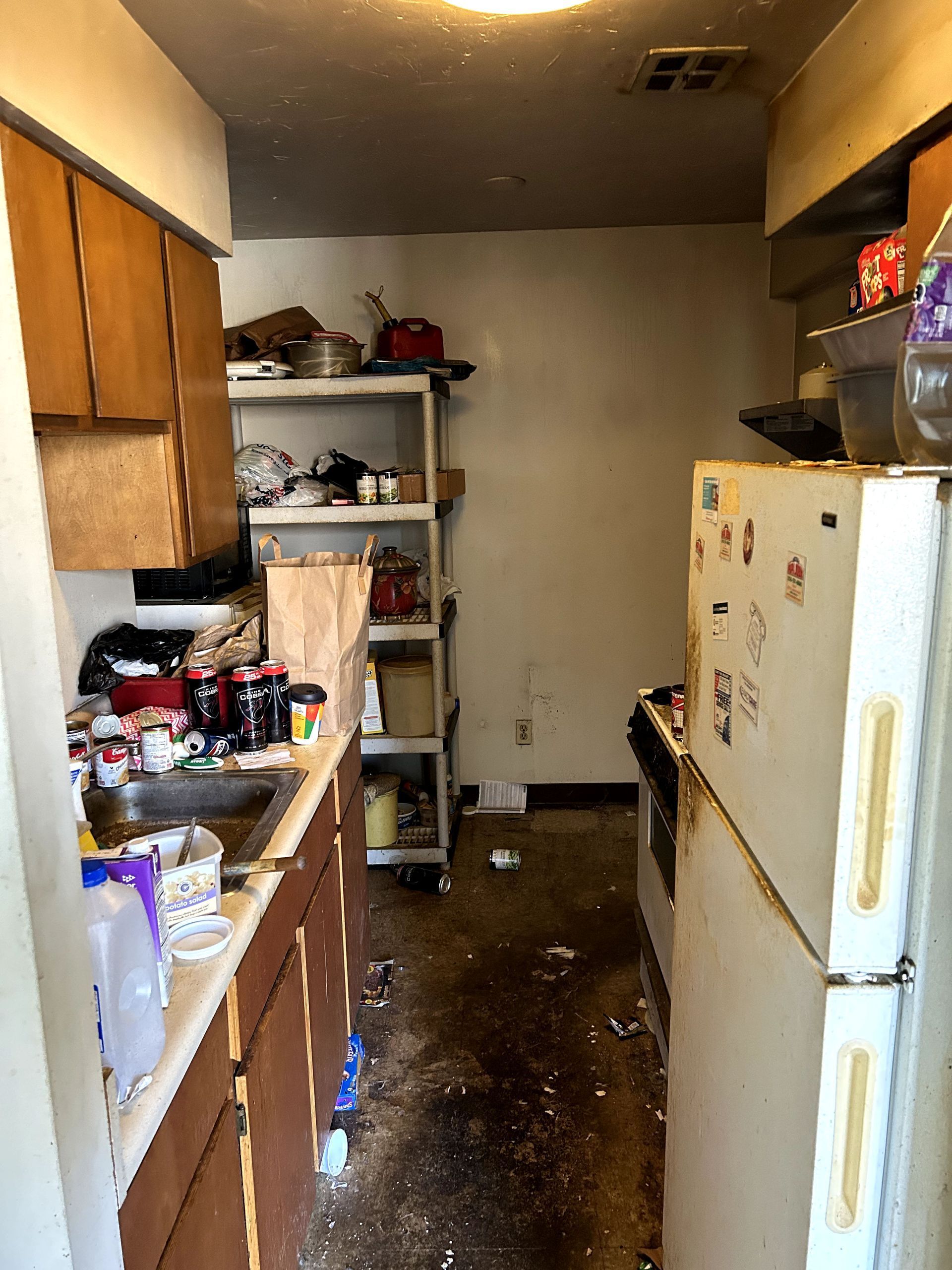 A before shot of a trauma cleanup in Ohio in progress by Kingdom Bio Recovery & Restoration