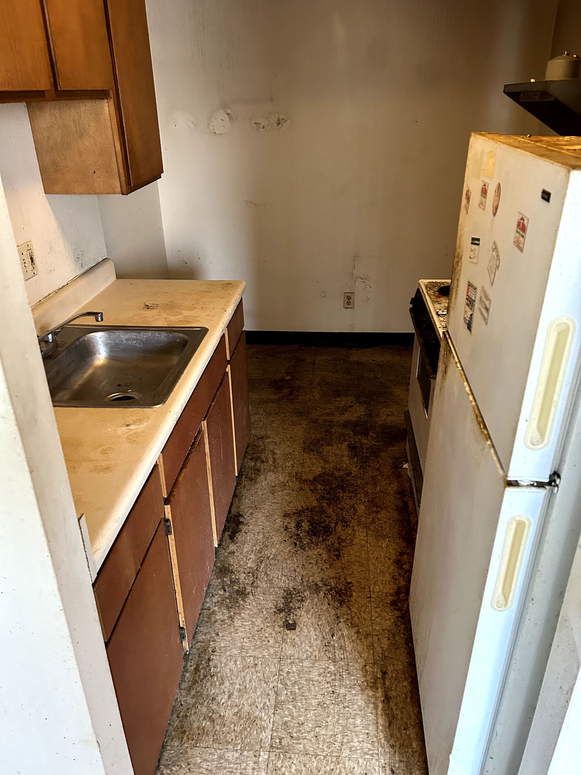 A during shot of a trauma cleanup in Ohio in progress by Kingdom Bio Recovery & Restoration