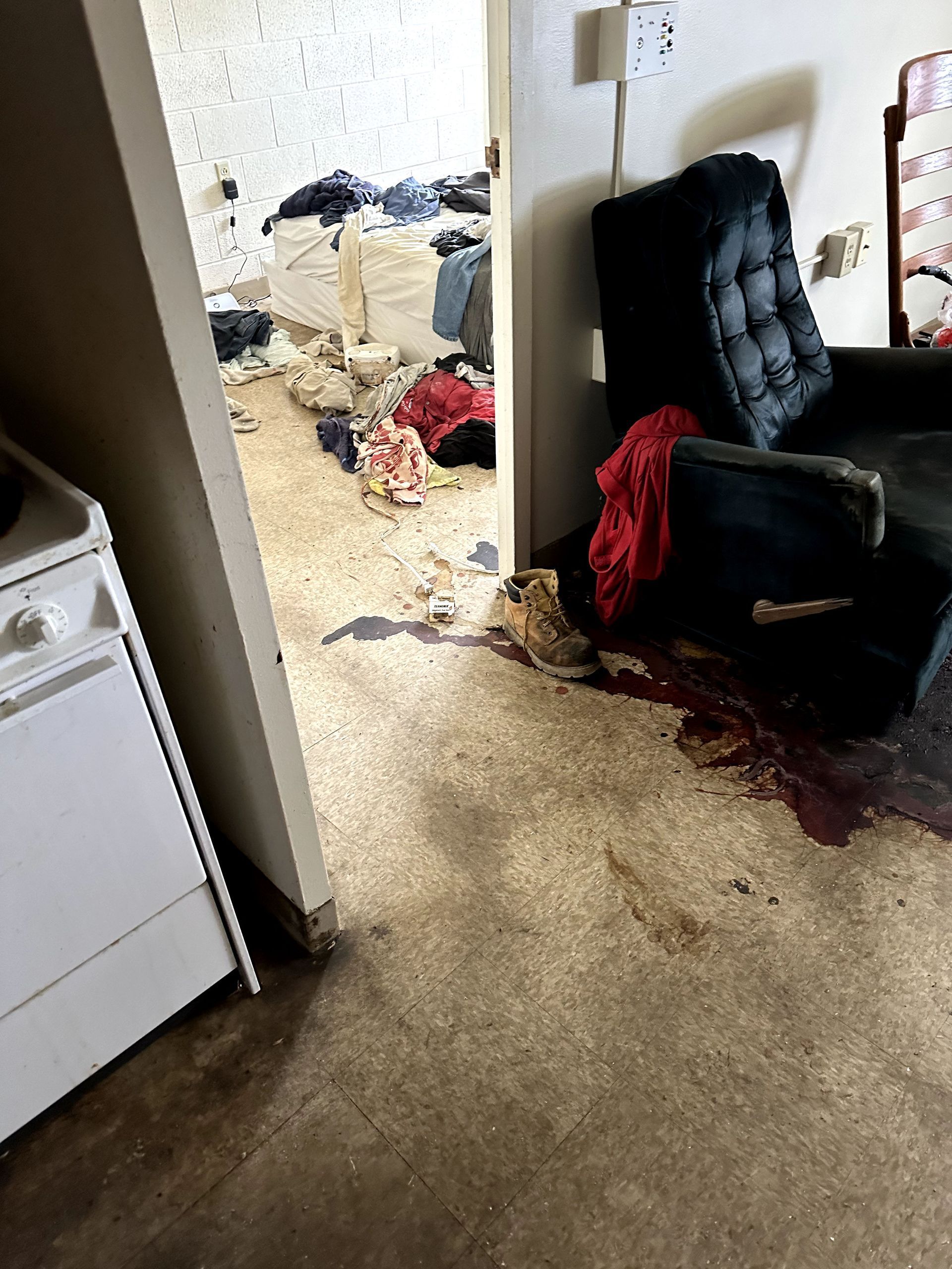 A before shot of a crime scene cleanup in Ohio by Kingdom Bio Recovery & Restoration