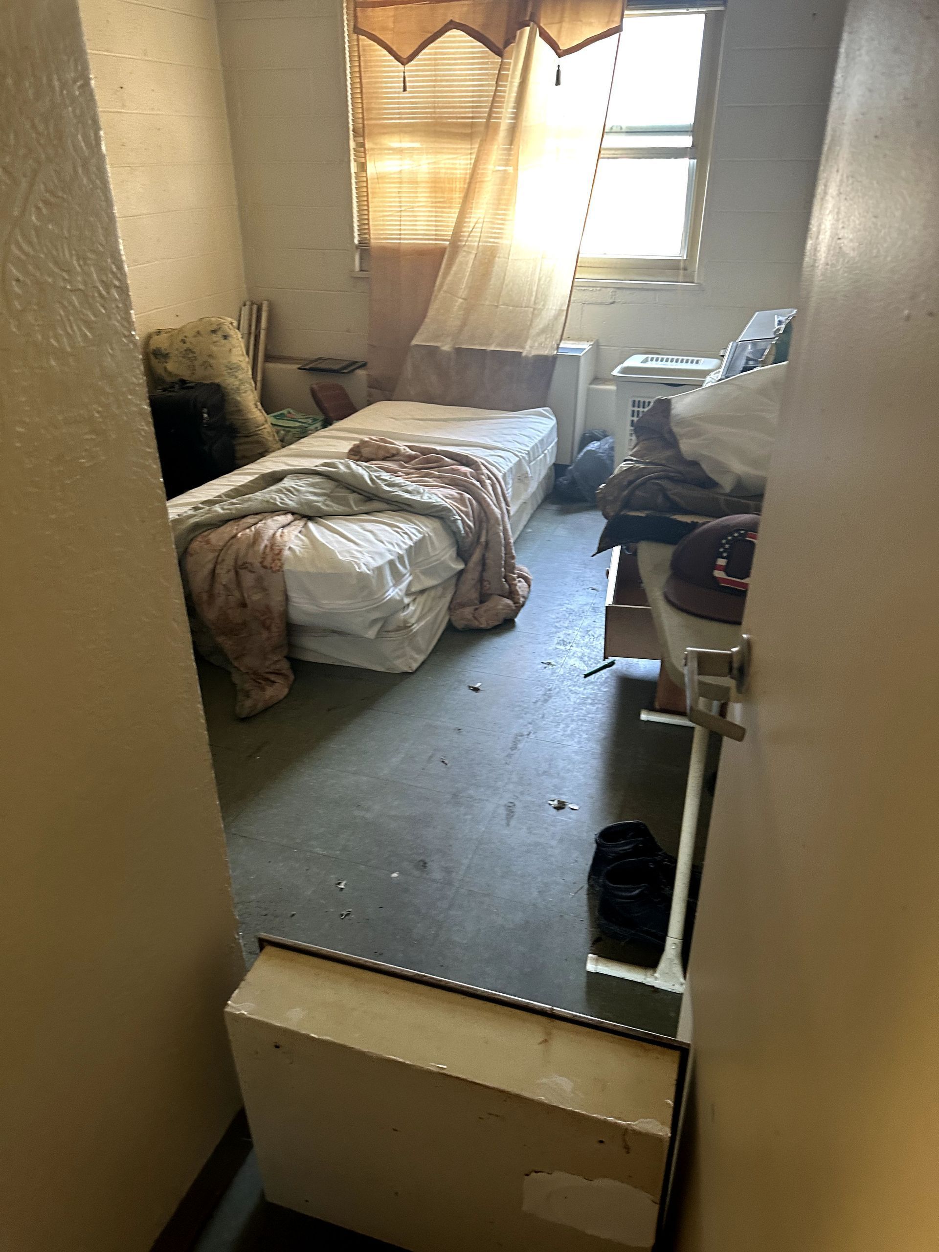 A during shot of a bedroom in a hoard cleanup in Ohio by Kingdom Bio Recovery & Restoration