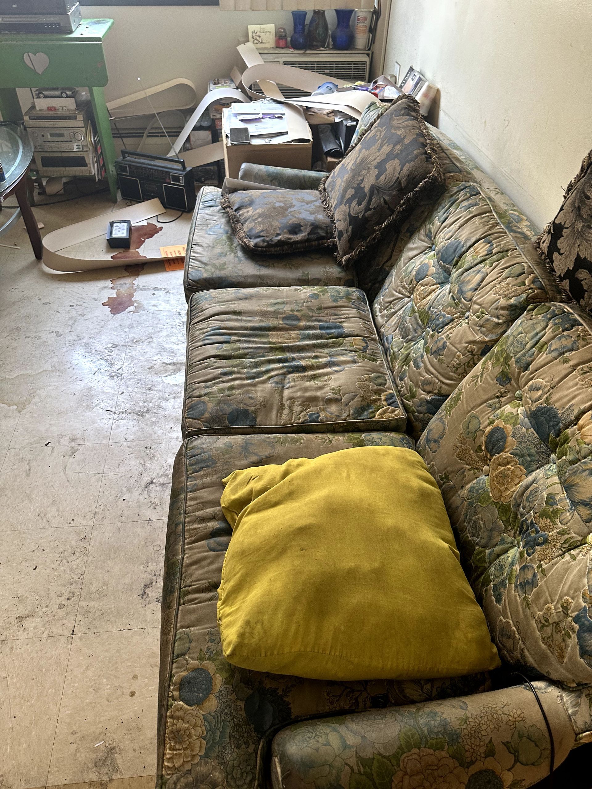 A before shot of a living room in a trauma cleanup in Ohio by Kingdom Bio Recovery & Restoration