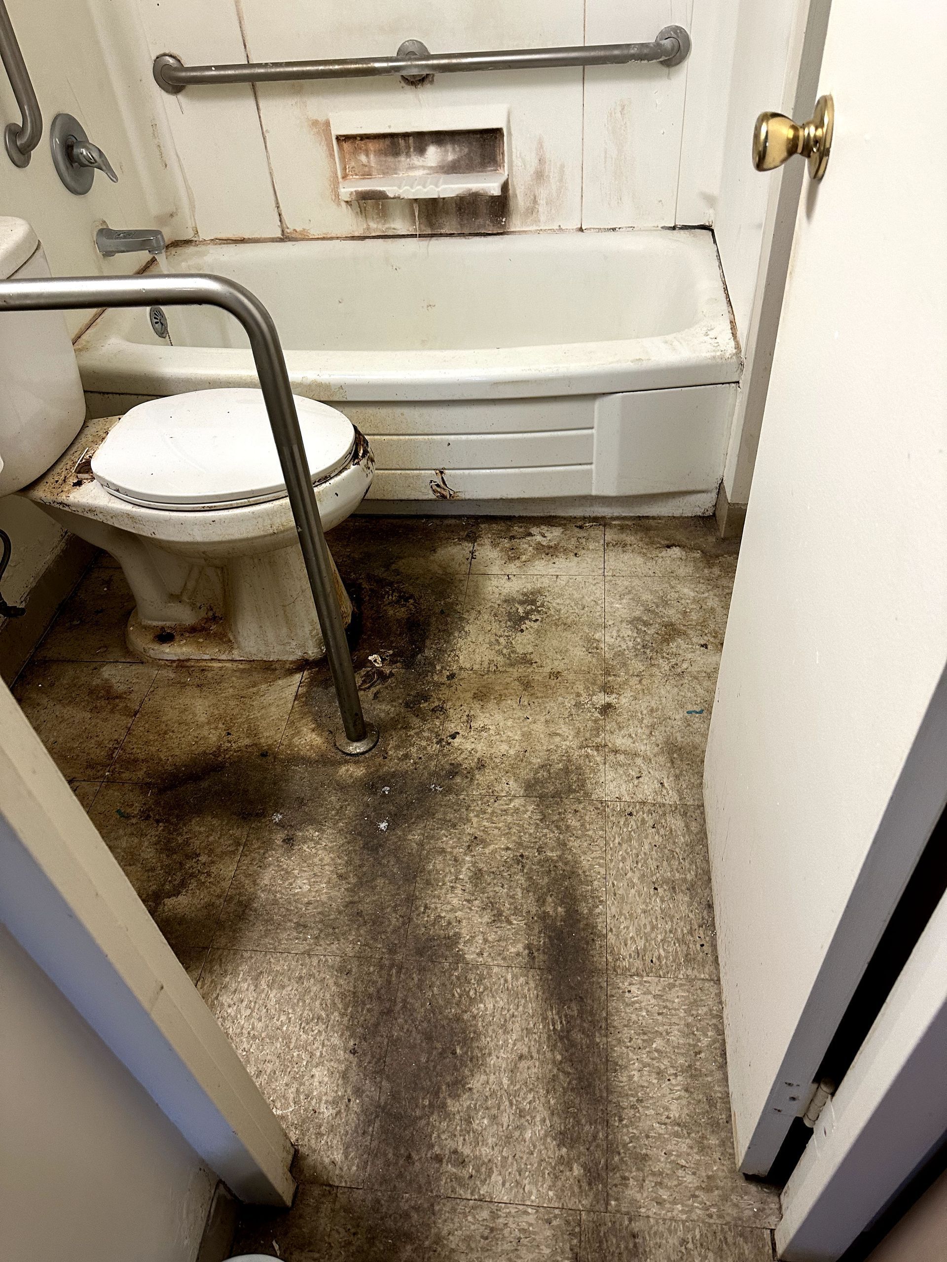 A before shot of a bathroom in a hoard cleanup in Pittsburgh, PA by Kingdom Bio Recovery & Restoration