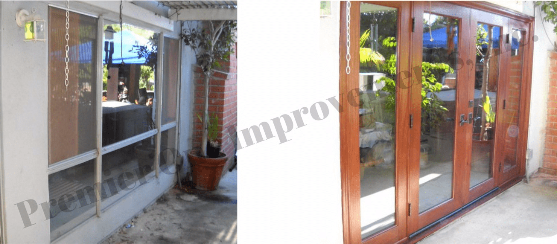 Wooden Door With Window — Orange, CA — Premier One Windows