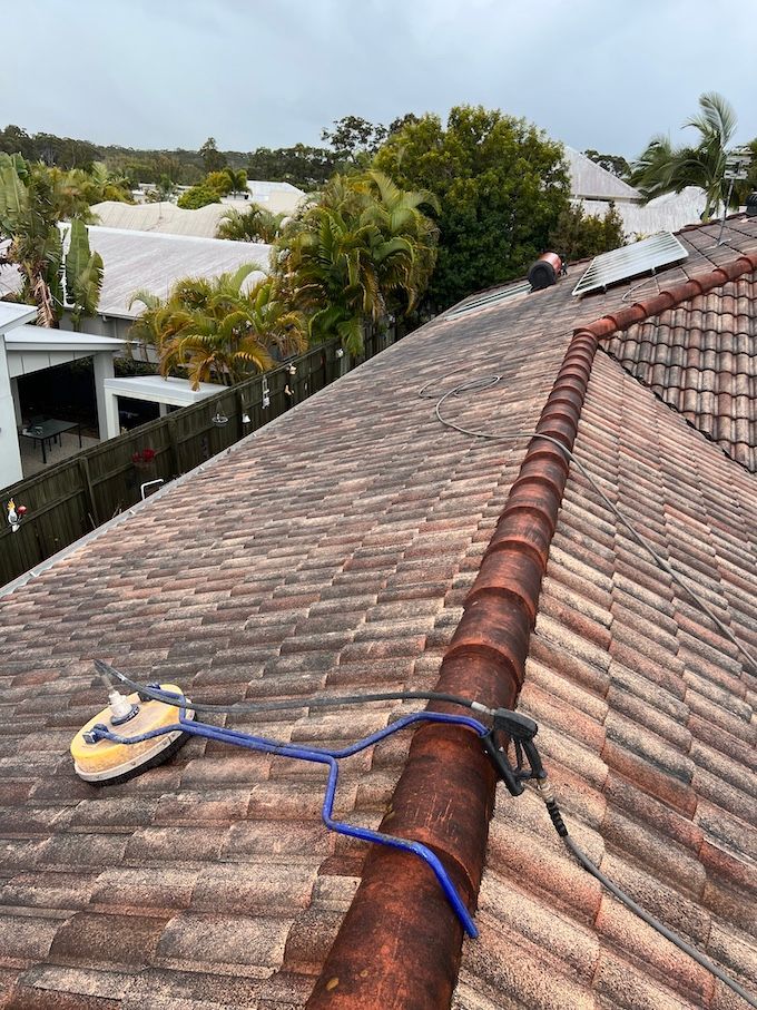 Tiled Roof Before Cleaning — House & Roof Painting & Restorations In Maroochydore, QLD