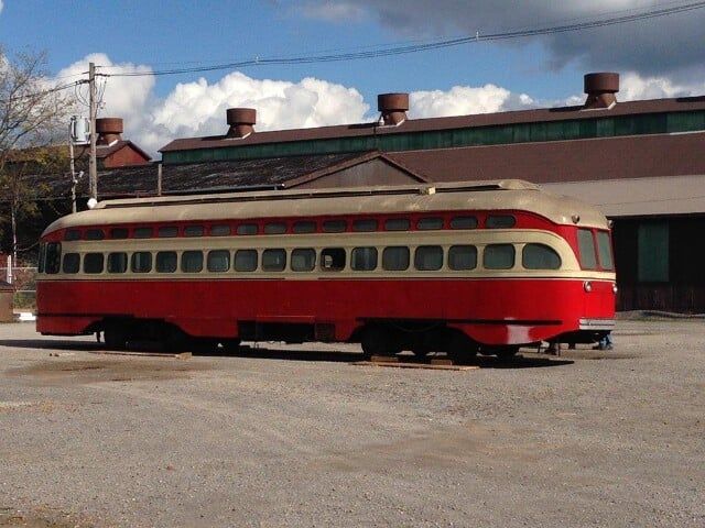 Red Trolley Car - Constructions in New Castle, PA