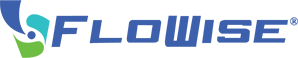 A blue and green logo for flowise on a white background