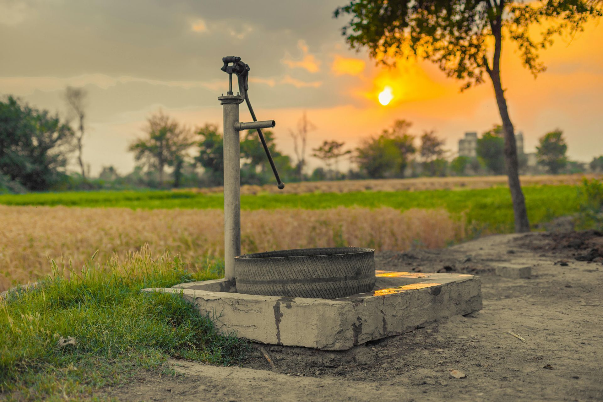 Water supplied by a windmill and accessed through a hand pump in Grapeview, WA