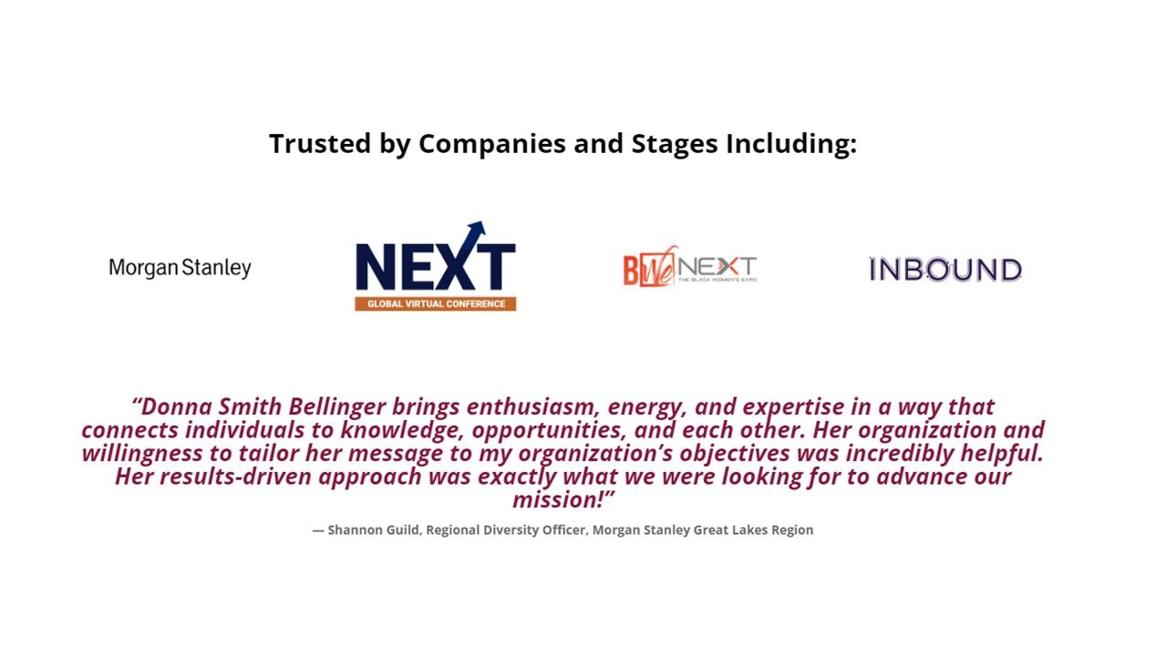 a page that says trusted by companies and stages including next and inbound | Chicago, IL | D S Bellinger