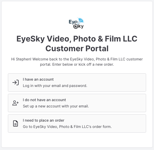 Eyesky video, photo & film llc customer portal