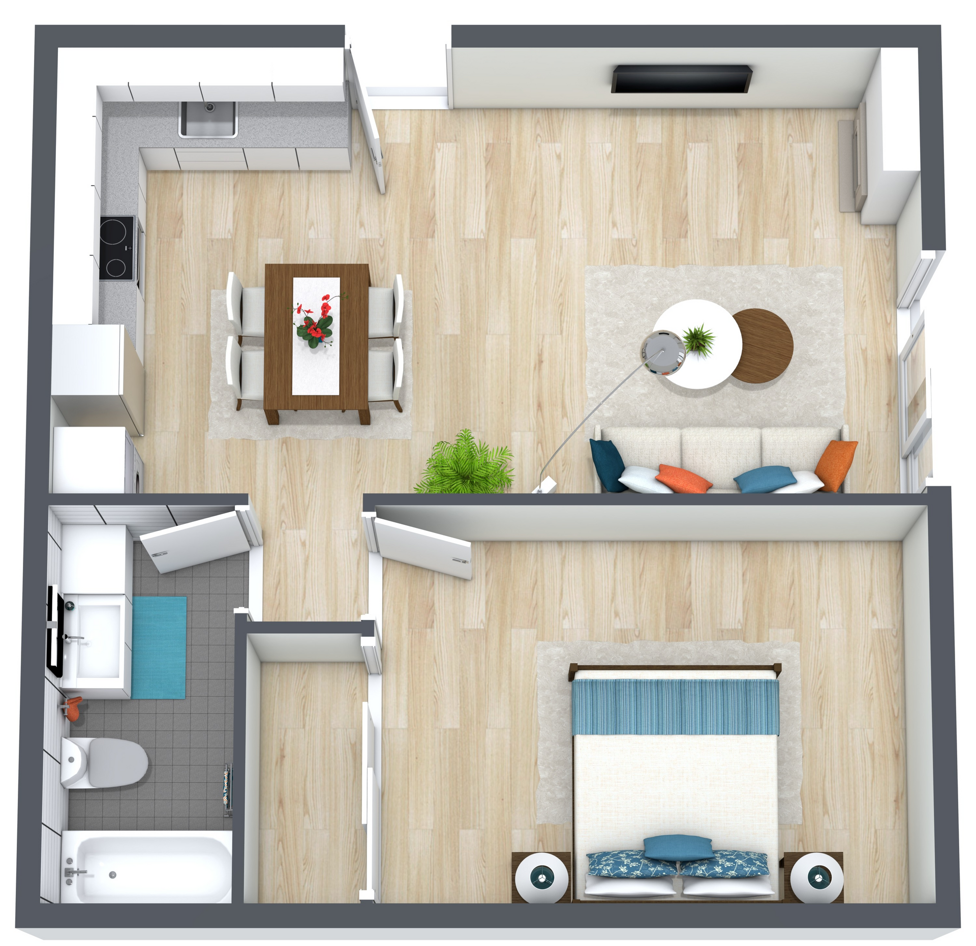 Floor plan for 1 Bedroom