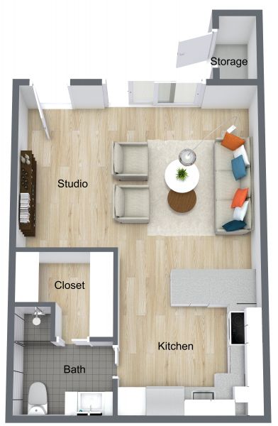 Floor plan for Studio B