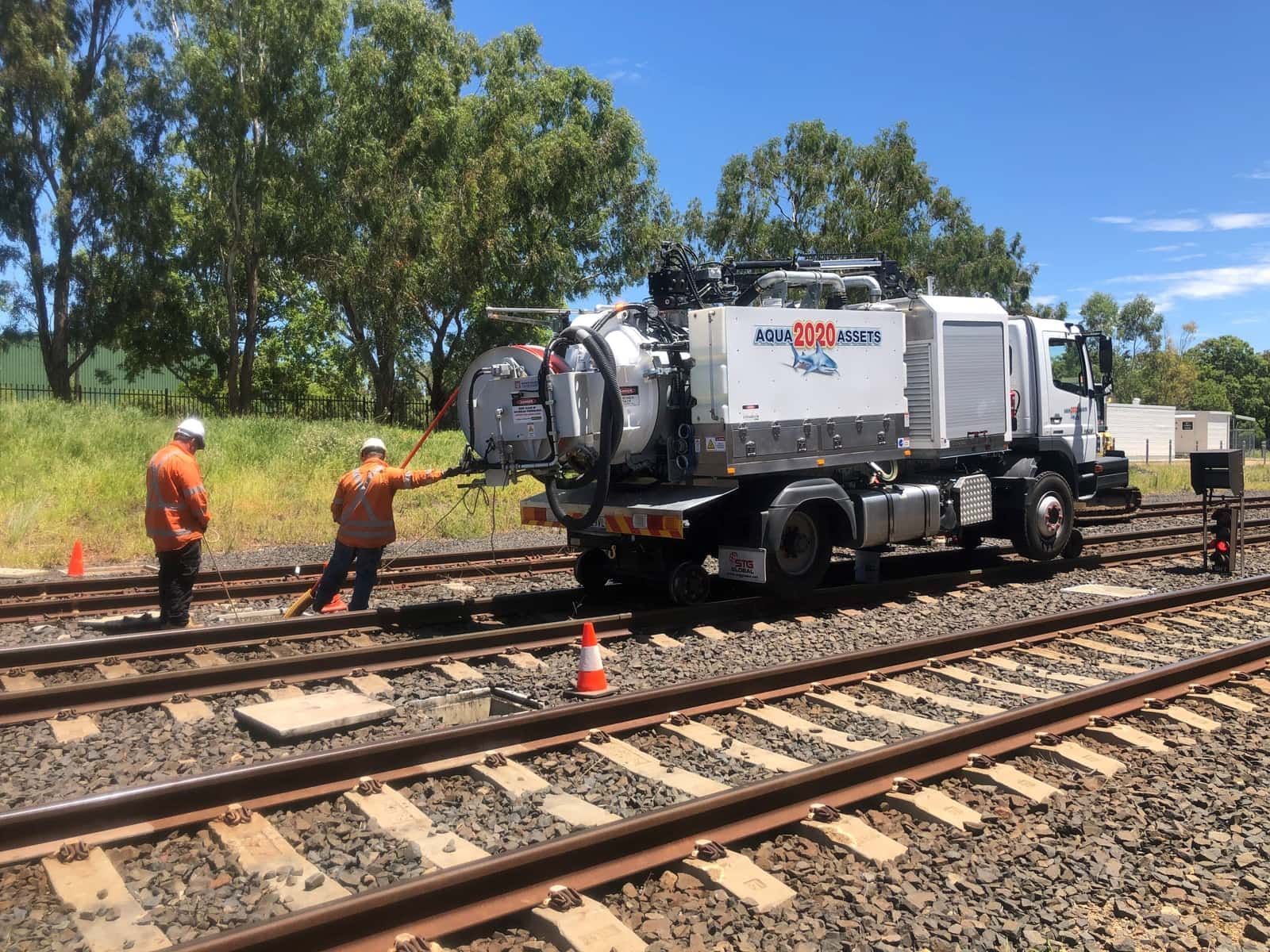 Rail asset maintenance and rail line cleaning to clean subsurface drainage throughout the rail corridor.