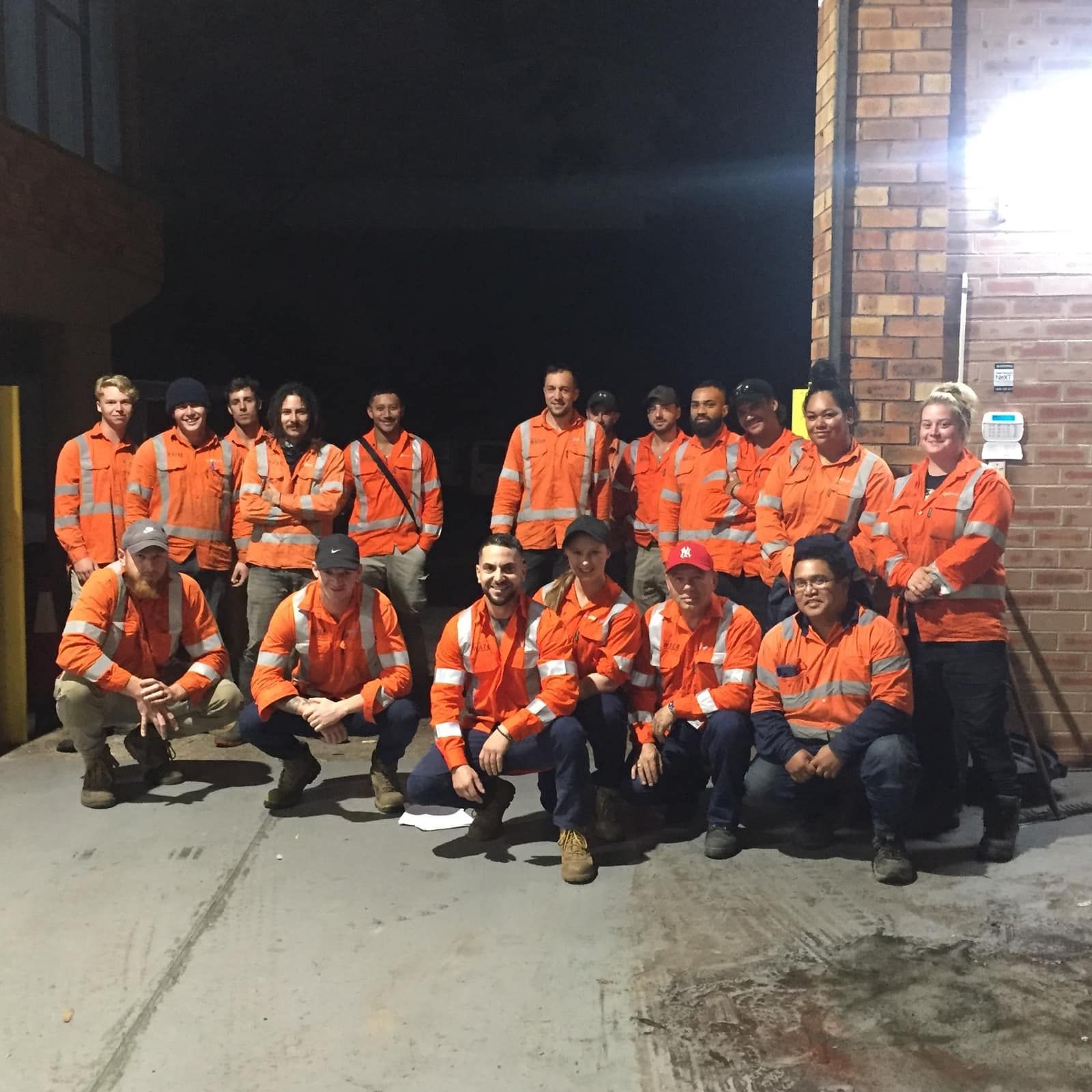 Environmental industrial maintenance crews getting ready for the day.