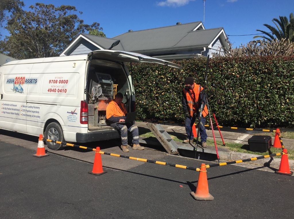 A team conducting a CCTV pipeline inspection.