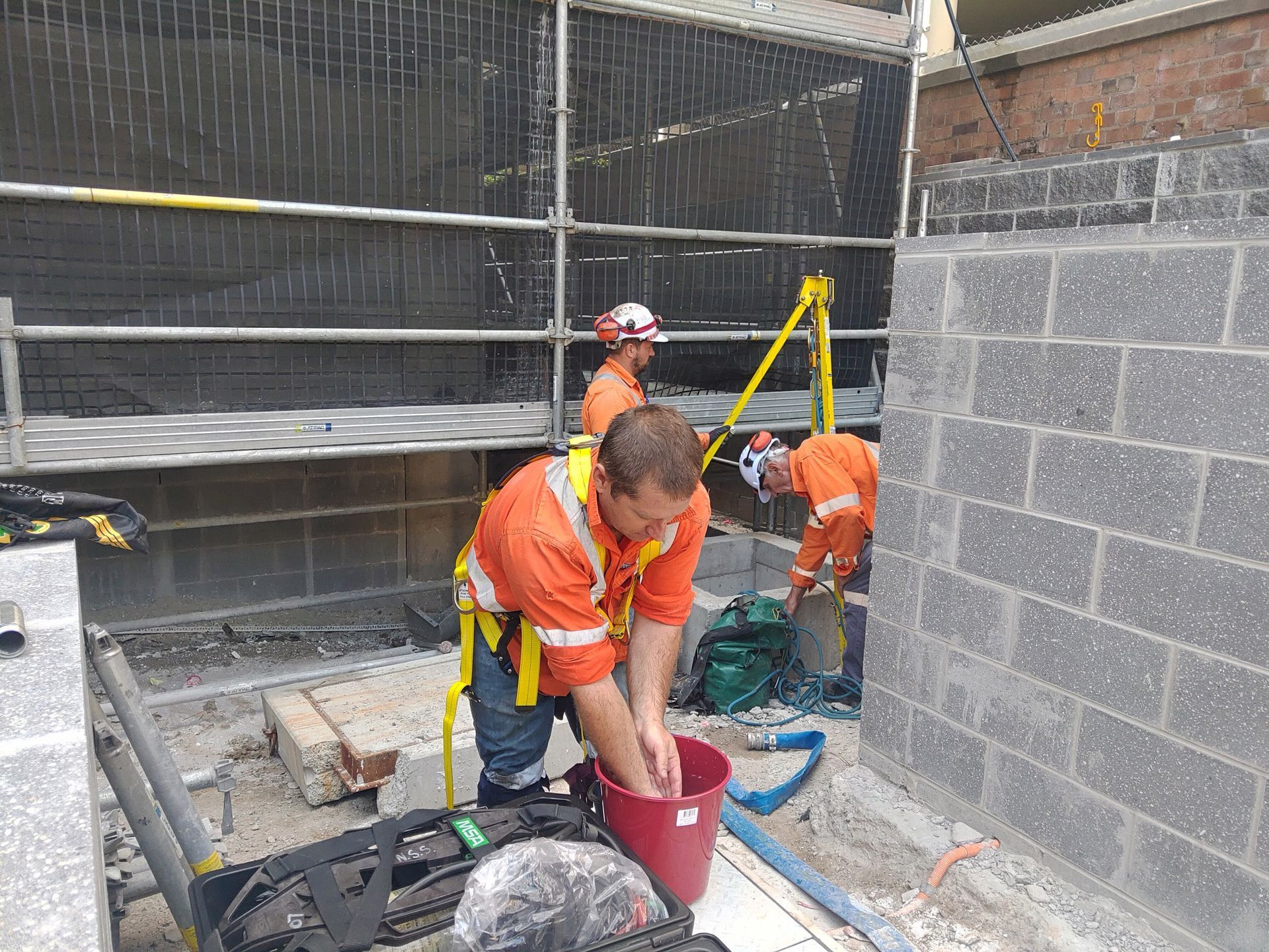 The Aqua Assets team preparing to rehabilitate a pipeline at a commcercial facility.