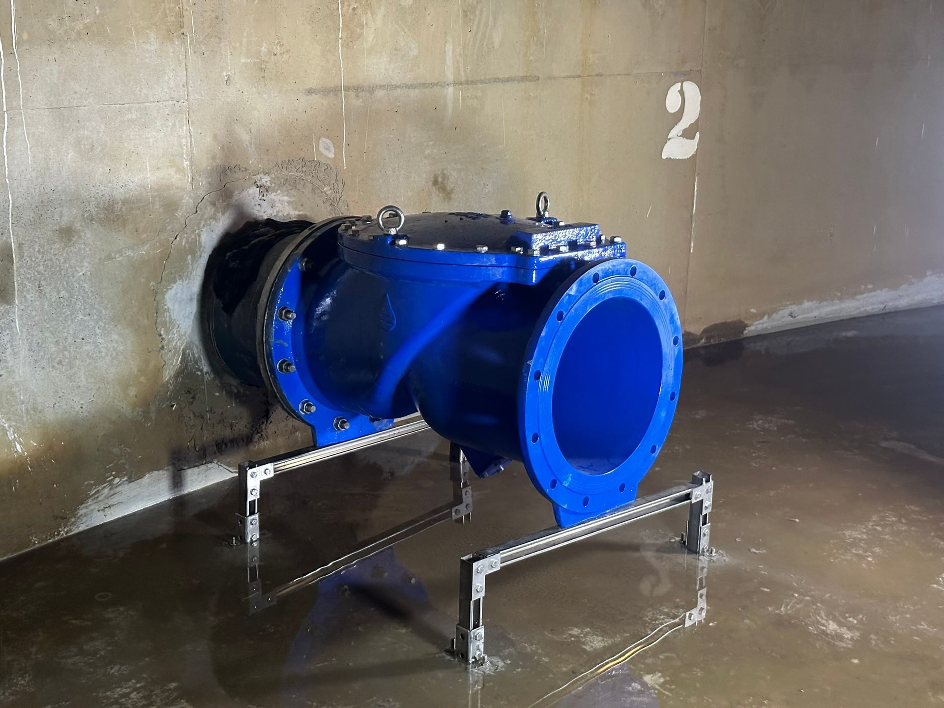 A replacement valve for an industrial waste water facility.