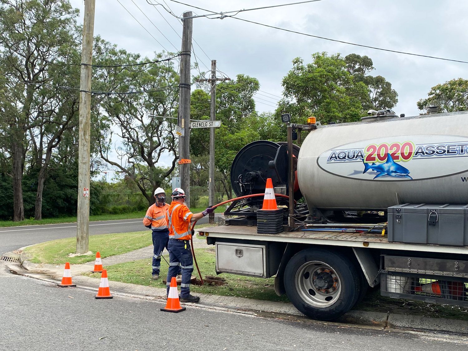 The Aqua Assets team cleaning industrial drains for a local council.