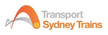 The logo for Transport Sydney Trains.