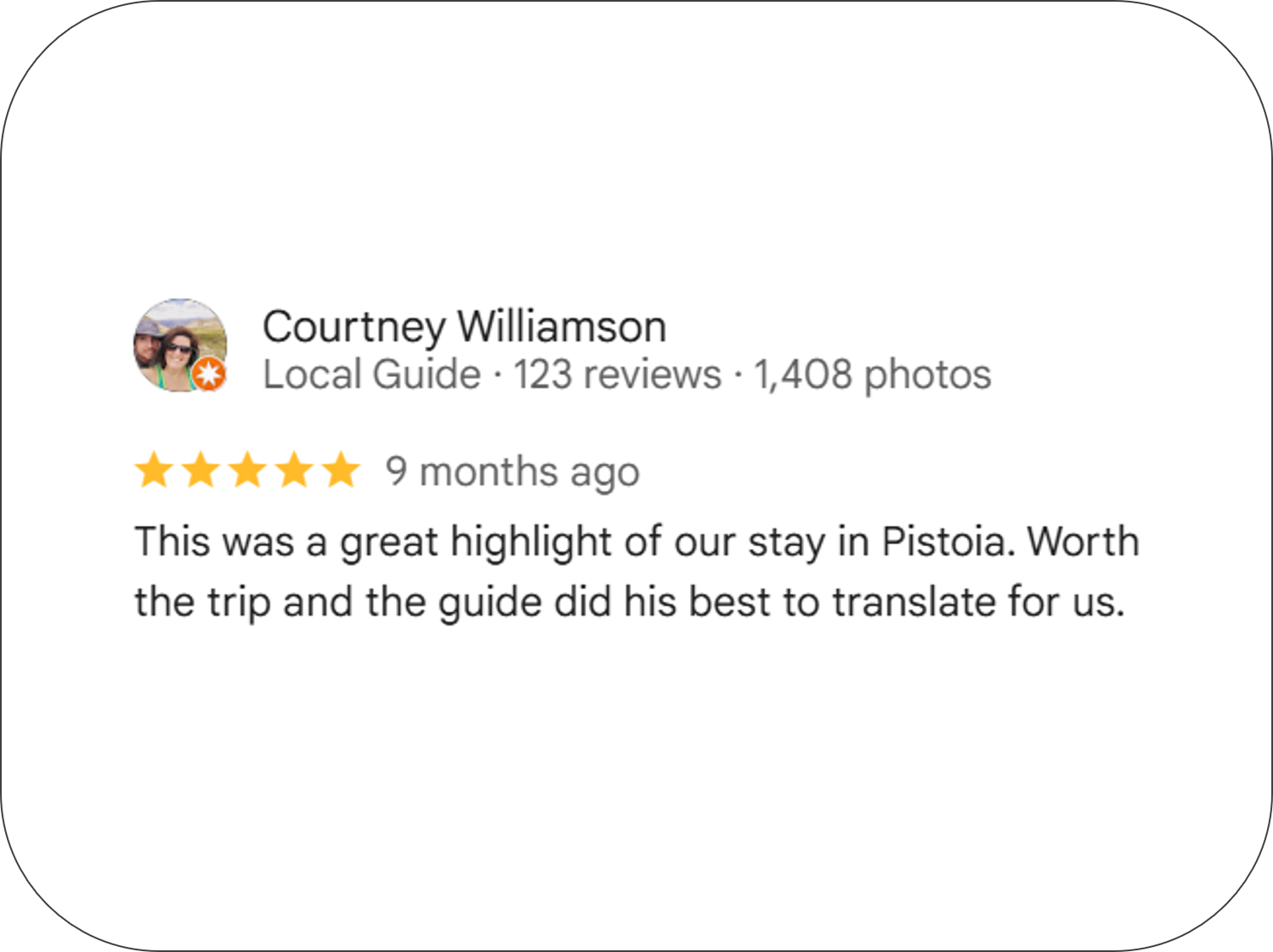 Google Reviews of Pistoia Sotterranea