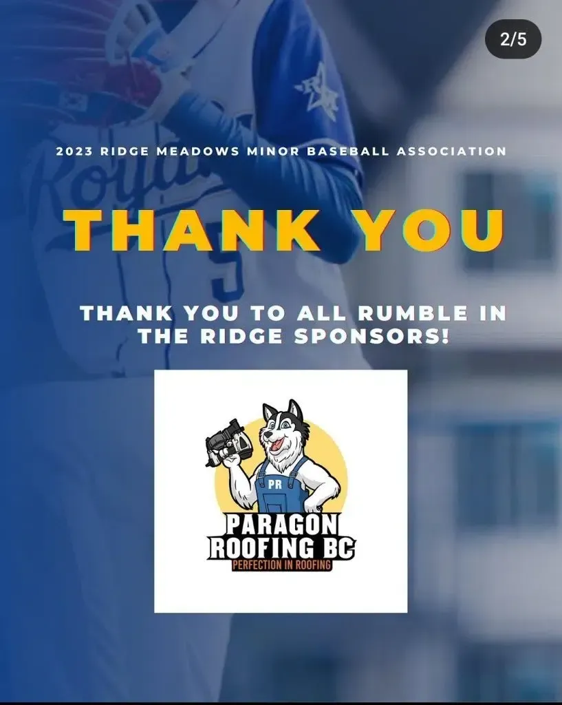 A poster that says thank you to all rumble in the ridge sponsors