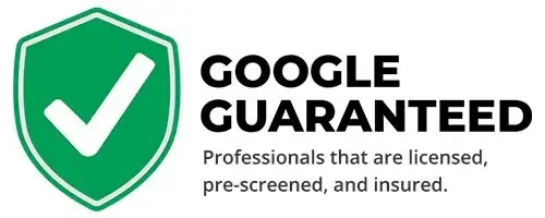 A google guaranteed logo for professionals that are licensed , pre-screened , and insured.