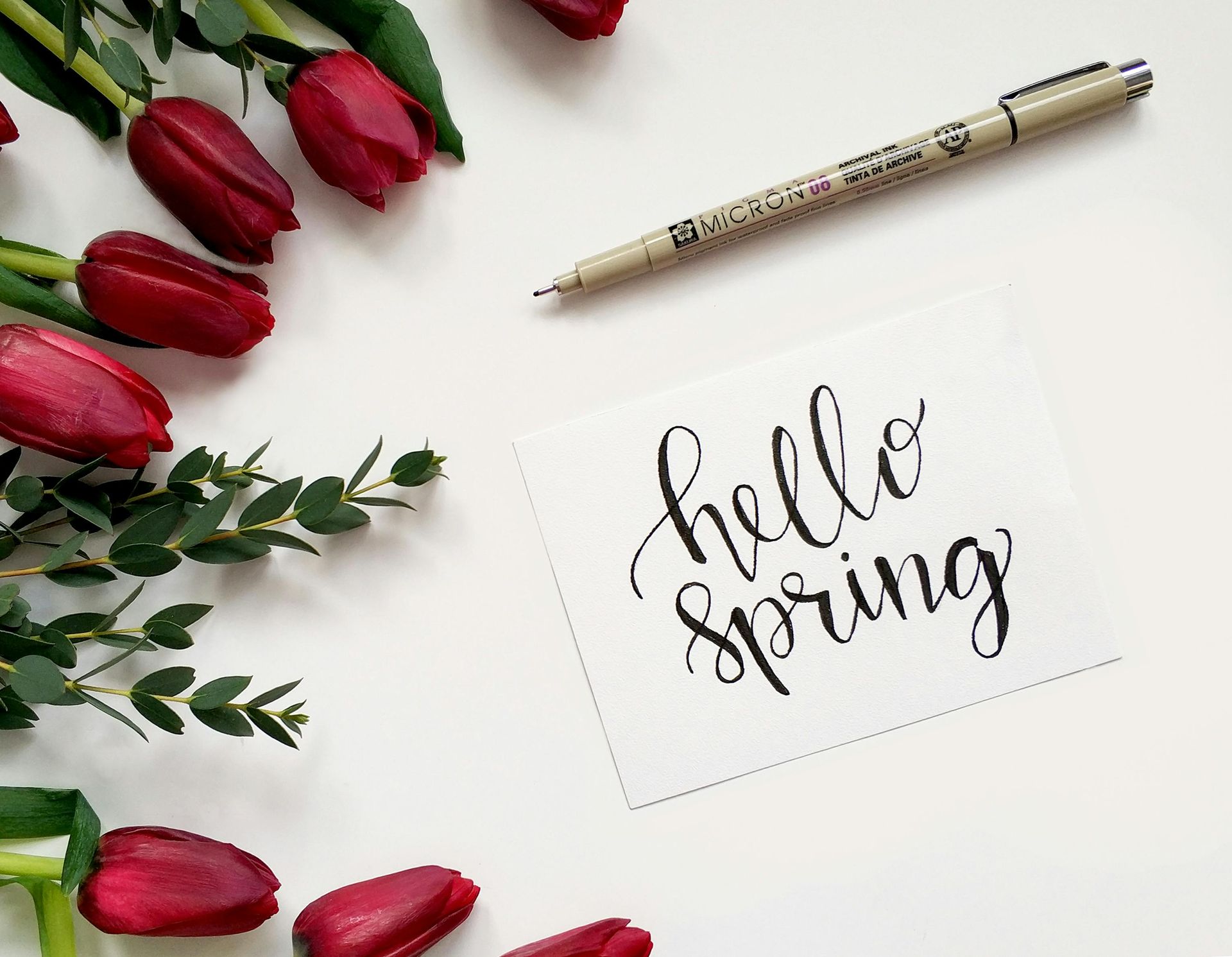 card with spring on written on it