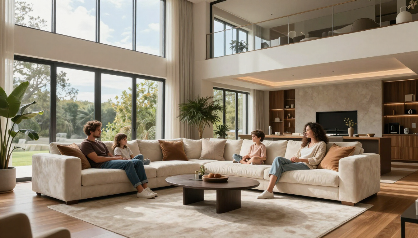 Family in a modern home