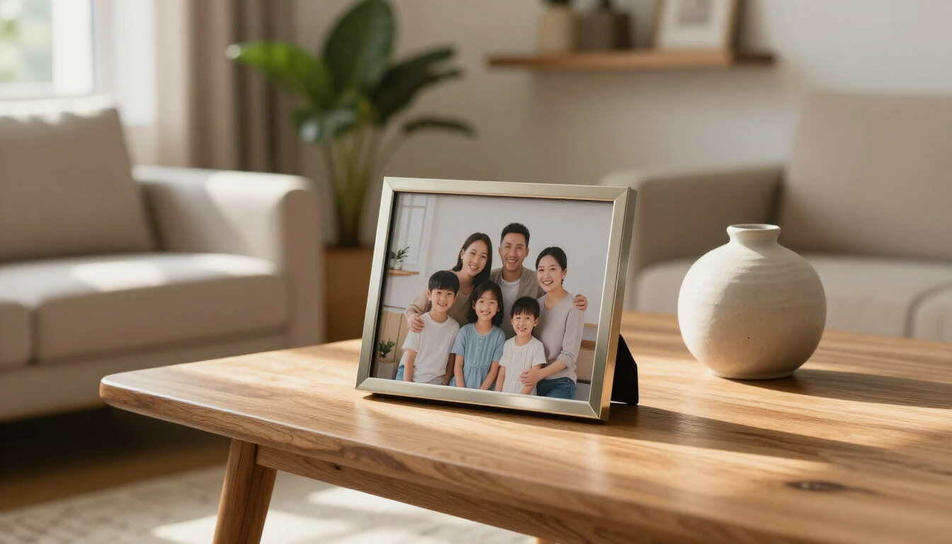 A family enjoying a quiet moment together at home.
