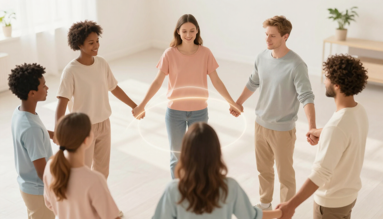 Advisor talking to young adult