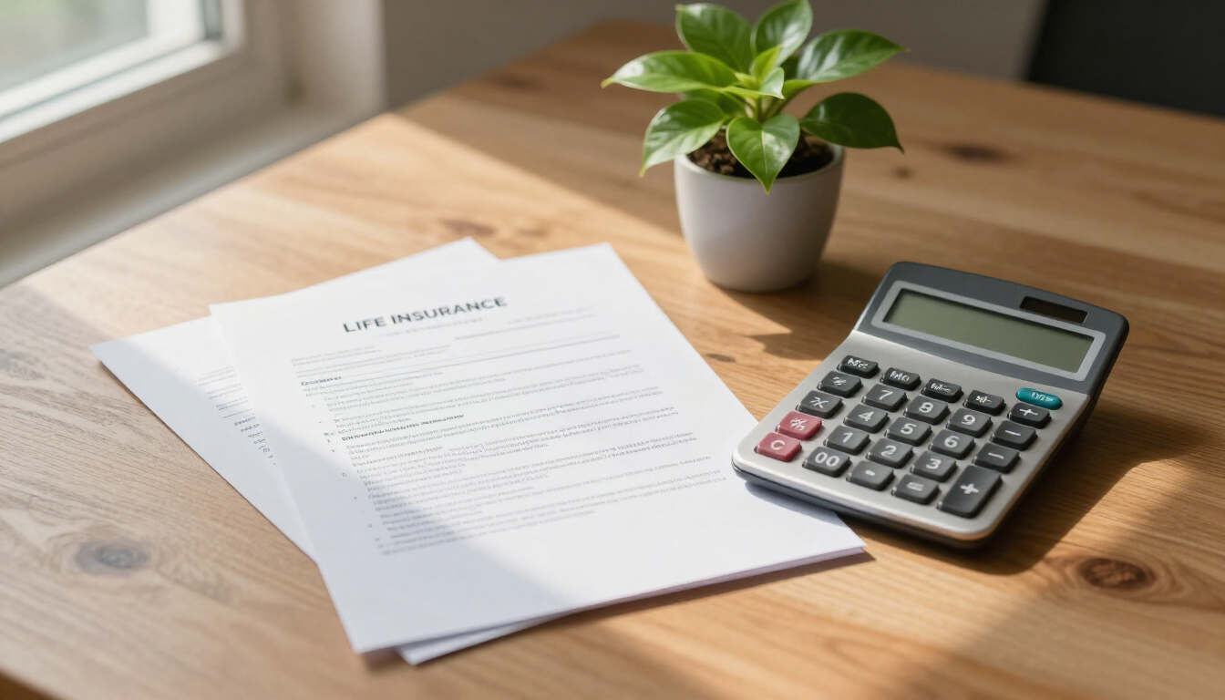 Financial planning tools and a small plant representing investment growth.