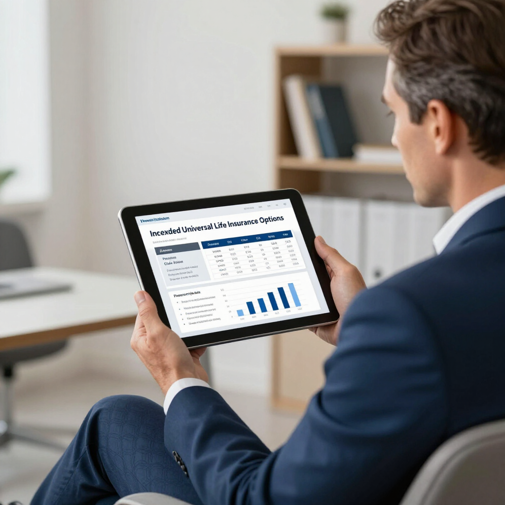 A professional reviews a digital financial performance dashboard on a tablet while sitting in a bright office.